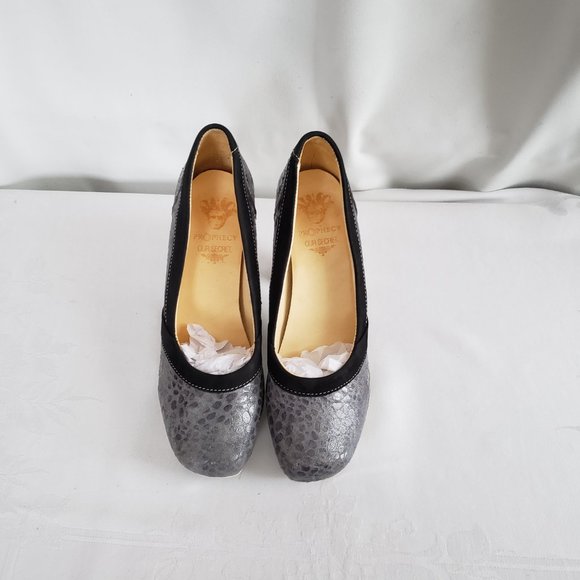 PROPHECY Designer modern geometrical heel. Snakeskin pattern leather. Platform. - Picture 14 of 15